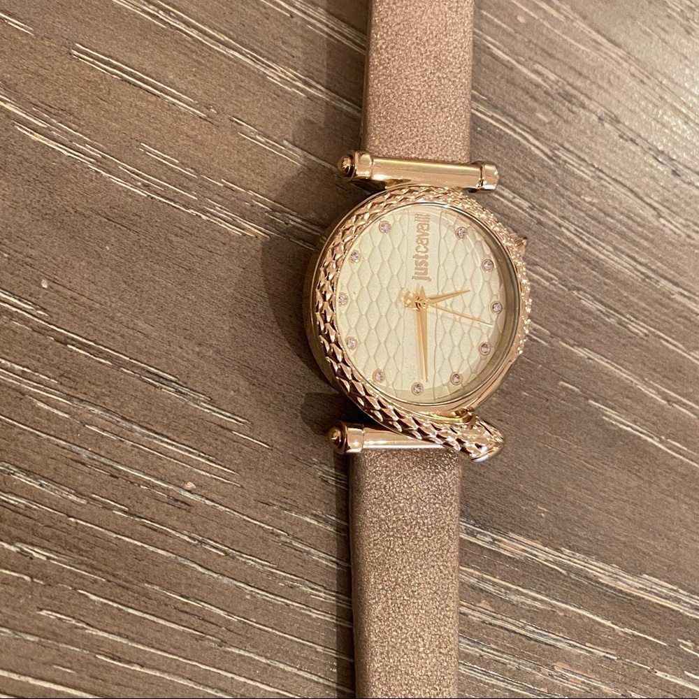 Roberto Cavalli Snake Watch with leather strap